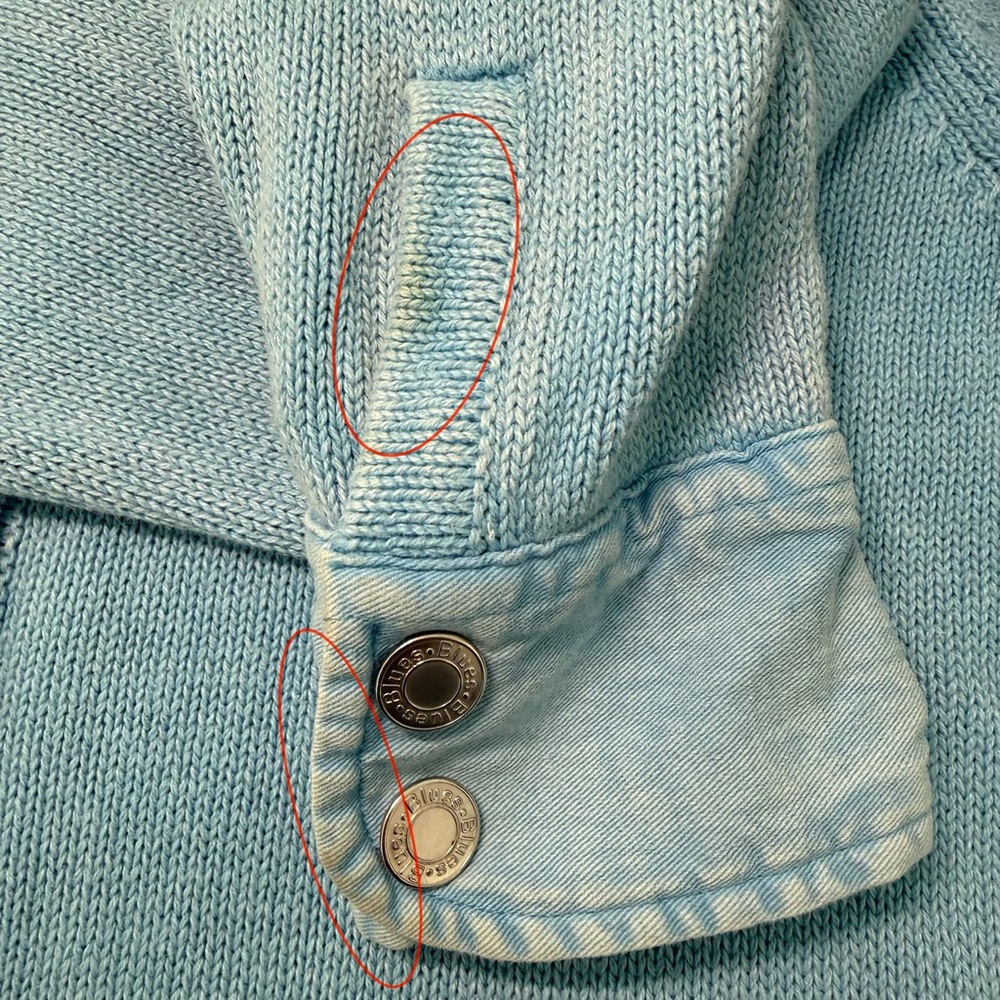PBJ Blues Ramie Cotton Sweater Cardigan Dress M Light Blue Button Front - Picture 12 of 14